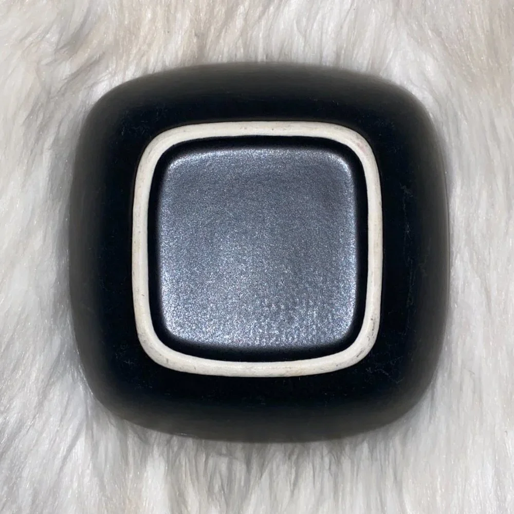 Green and Black Glazed Stoneware Bowl